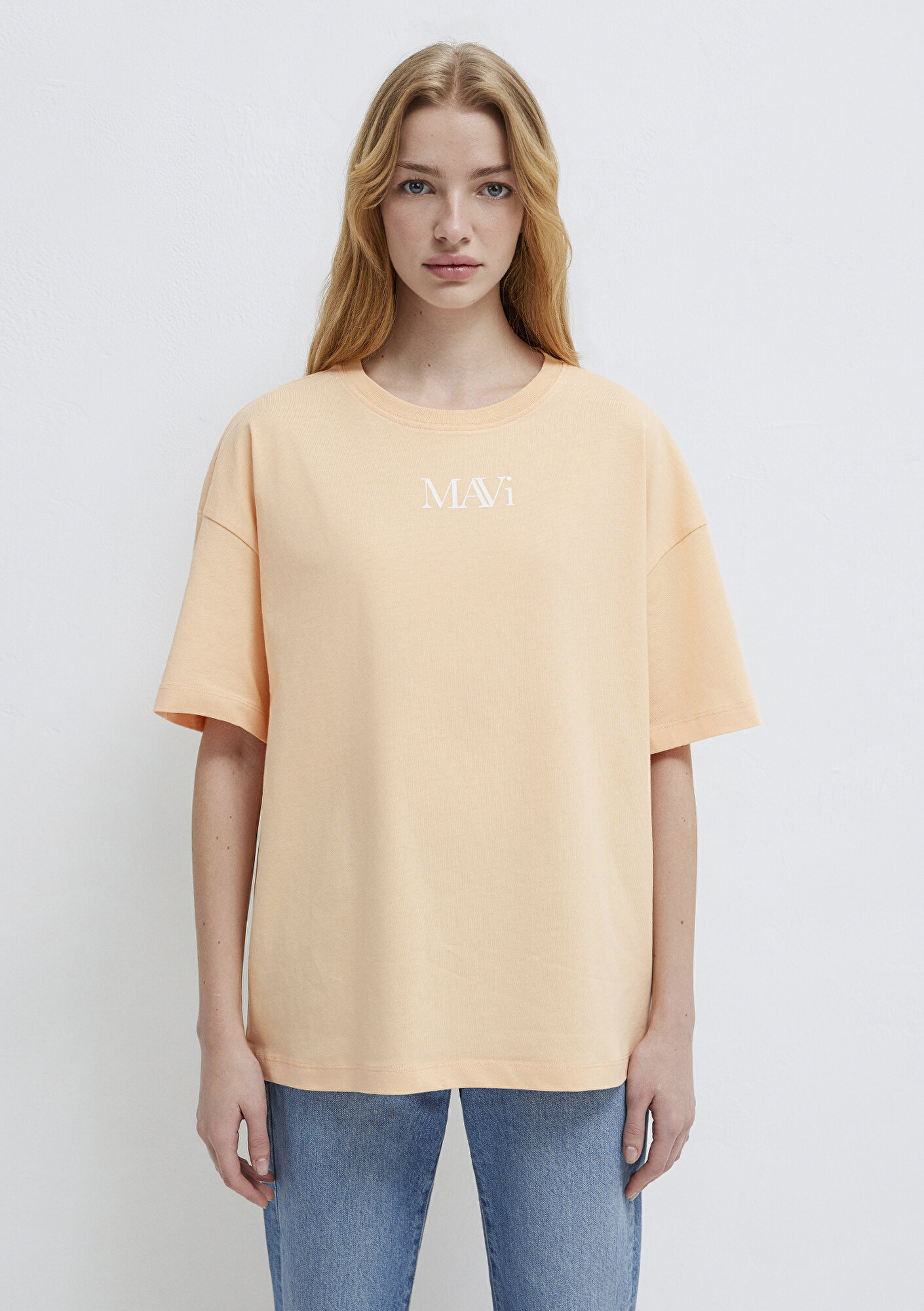 Mavi Mavi Logo Baskılı Pembe Tişört Oversize / Geniş Kesim 1611593-71220