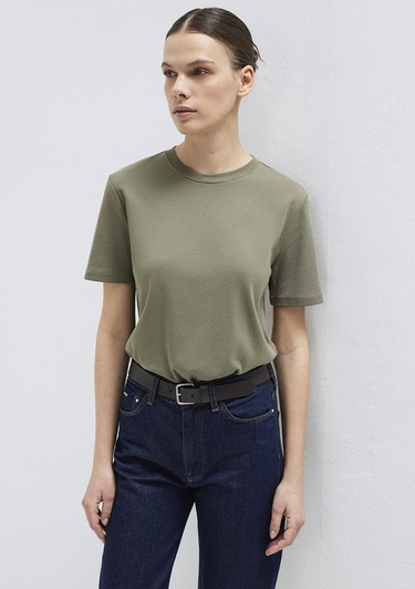  Mavi Yeşil Basic Tişört Semi Slim Fit / Yarı Dar Kesim 1612916-86961