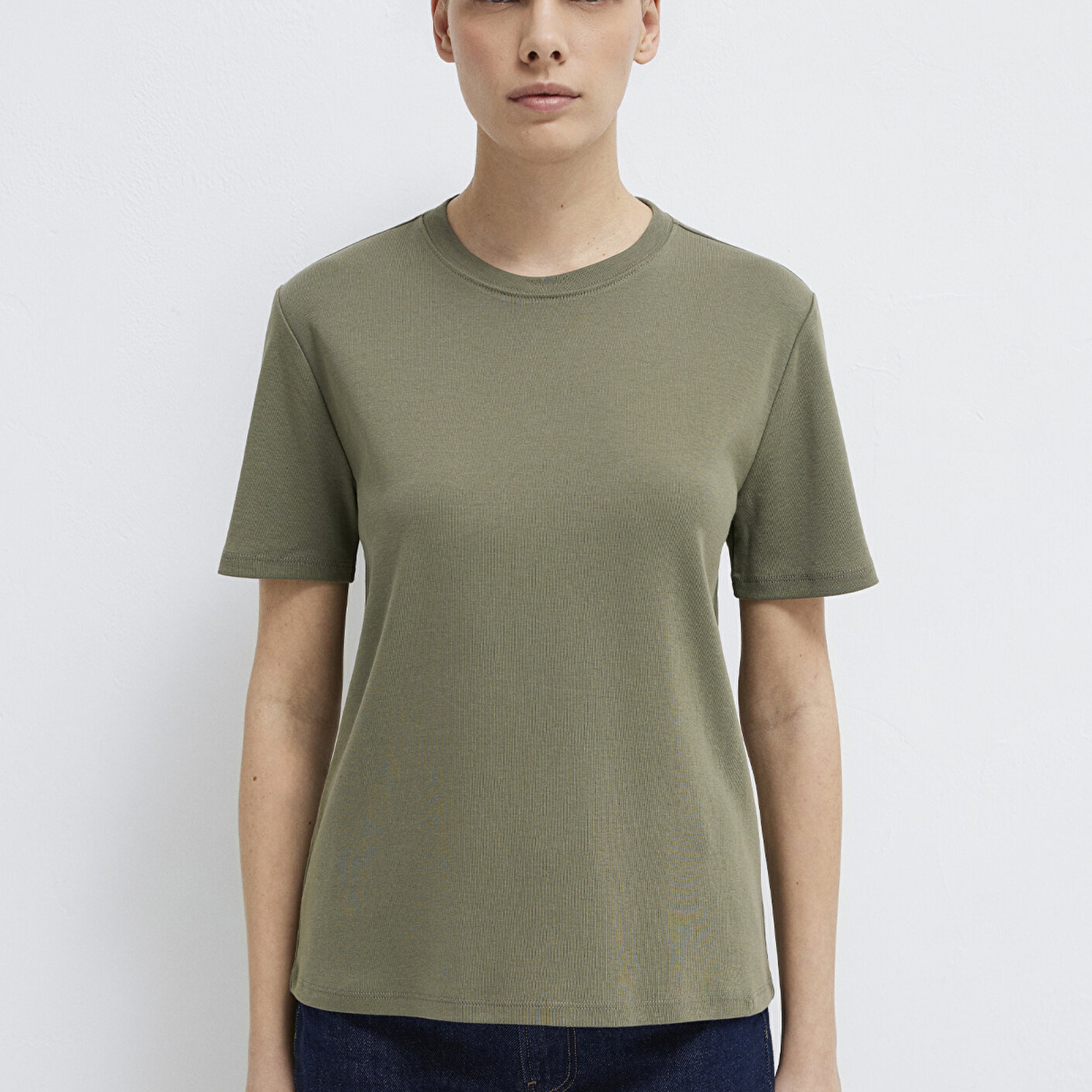 Mavi Yeşil Basic Tişört Semi Slim Fit / Yarı Dar Kesim 1612916-86961