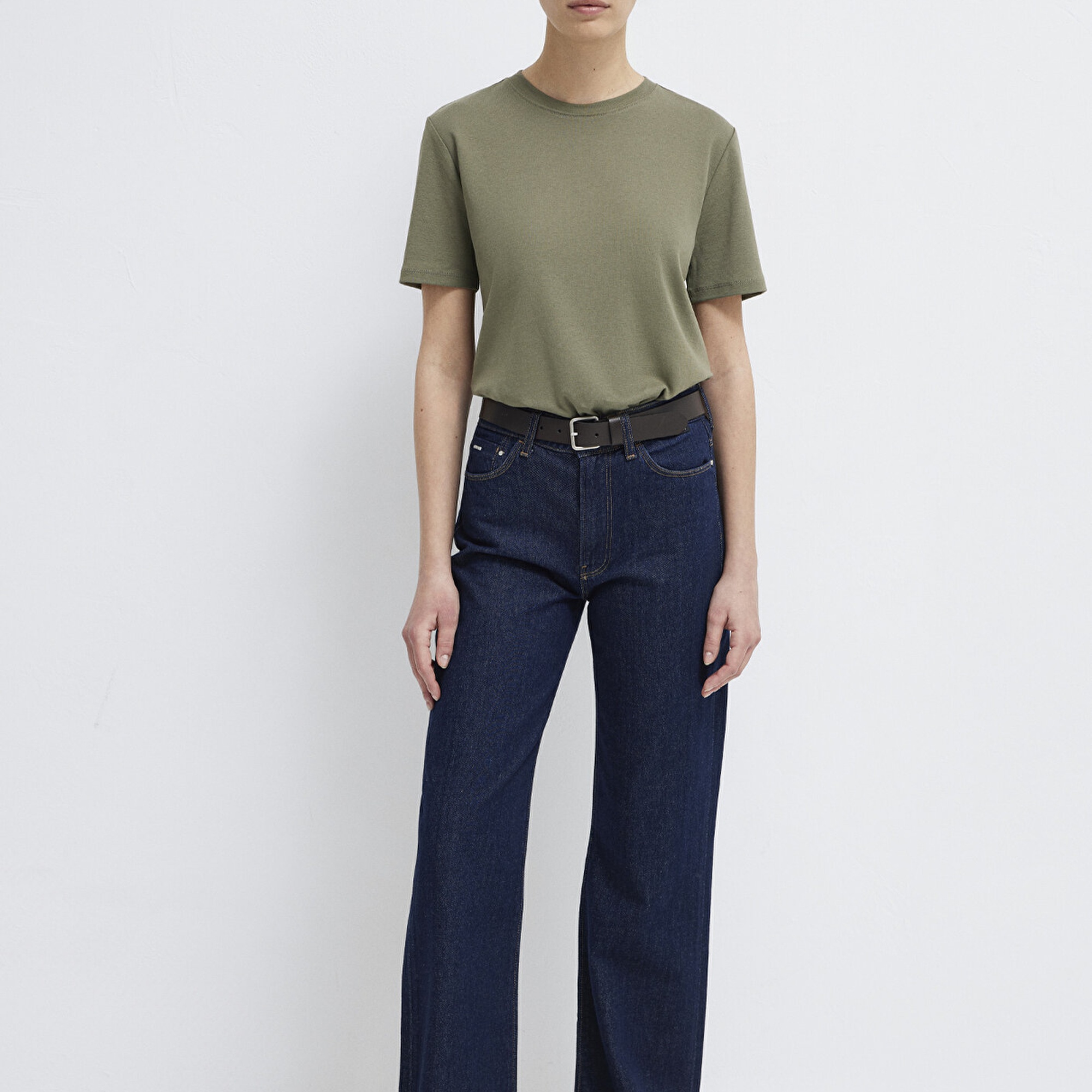 Mavi Yeşil Basic Tişört Semi Slim Fit / Yarı Dar Kesim 1612916-86961