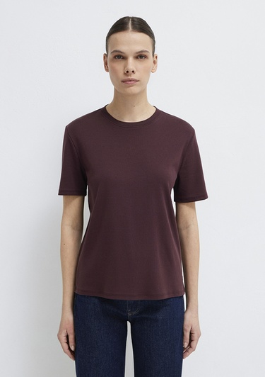  Mavi Kahverengi Basic Tişört Semi Slim Fit / Yarı Dar Kesim 1612916-70223