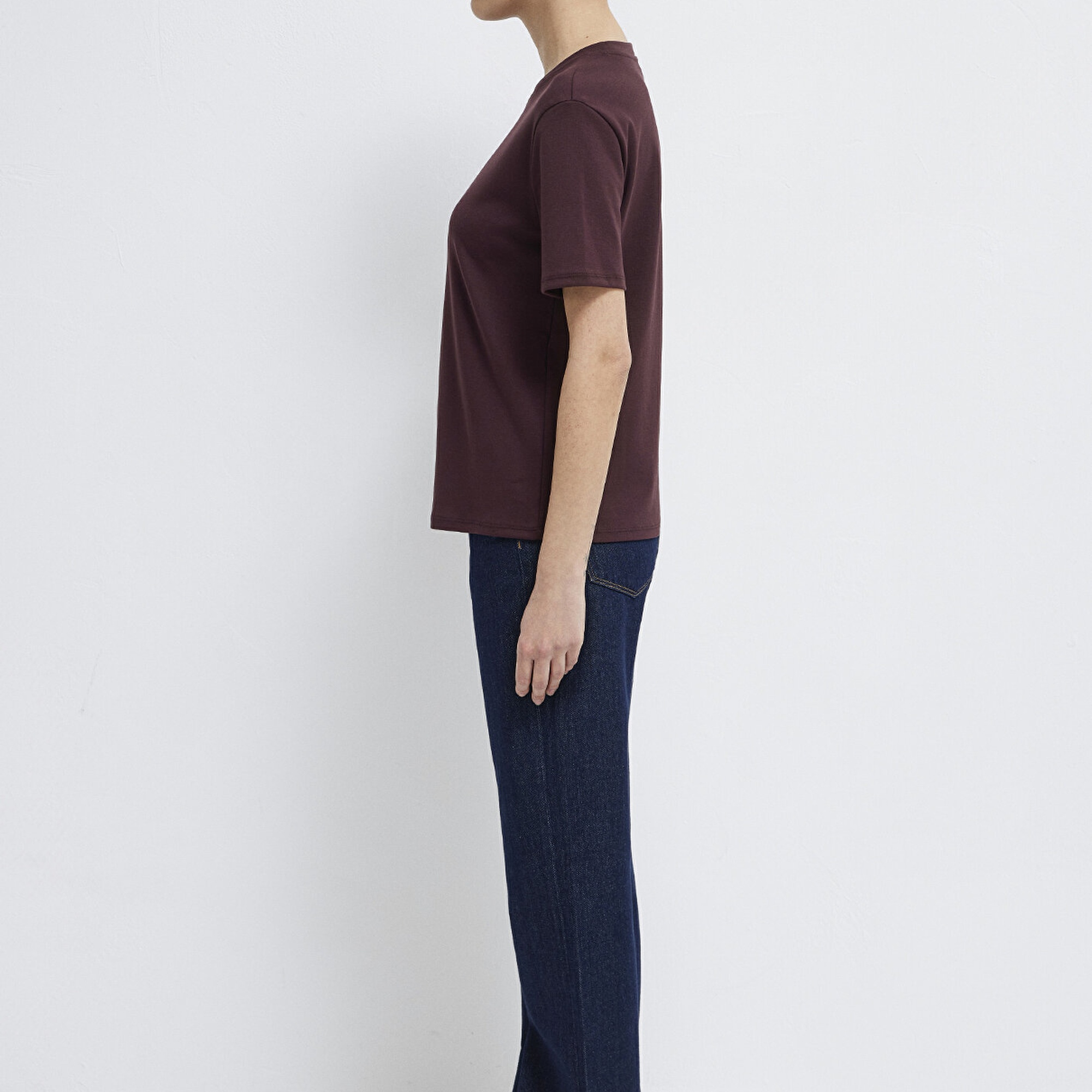 Mavi Kahverengi Basic Tişört Semi Slim Fit / Yarı Dar Kesim 1612916-70223