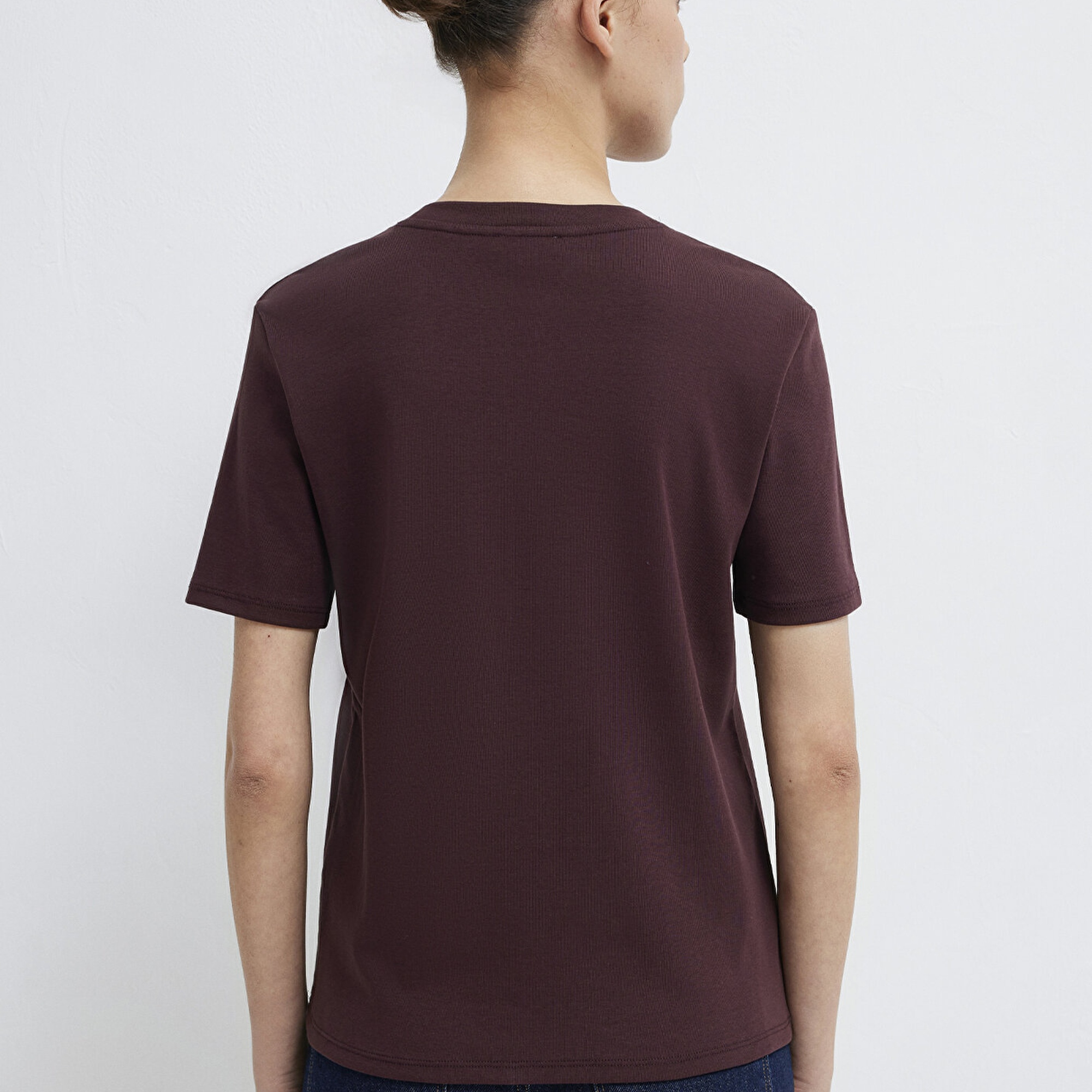 Mavi Kahverengi Basic Tişört Semi Slim Fit / Yarı Dar Kesim 1612916-70223