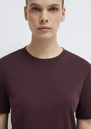  Mavi Kahverengi Basic Tişört Semi Slim Fit / Yarı Dar Kesim 1612916-70223