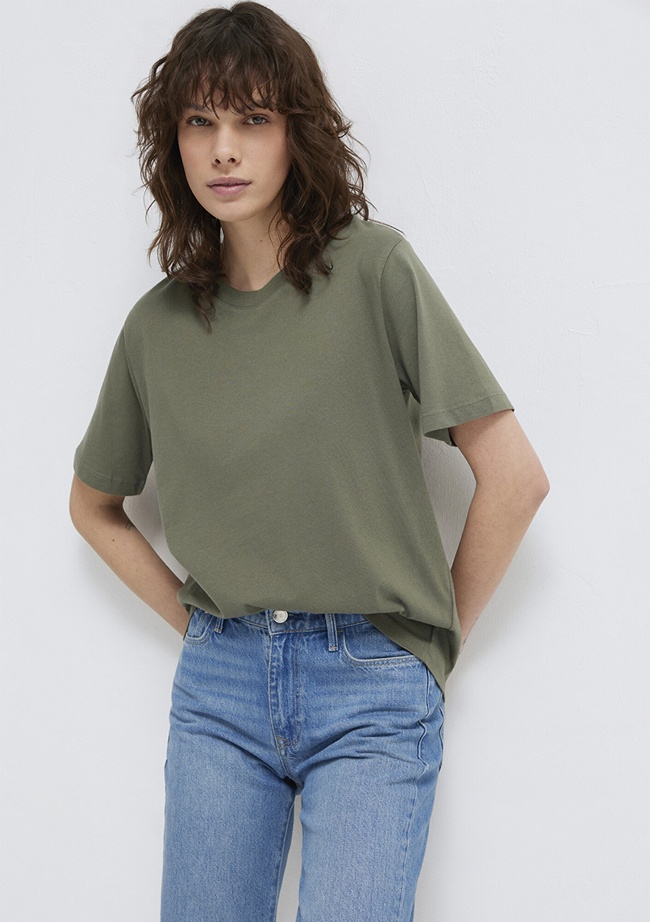  Mavi Bisiklet Yaka Yeşil Basic Tişört Regular Fit / Normal Kesim 1600955-86627