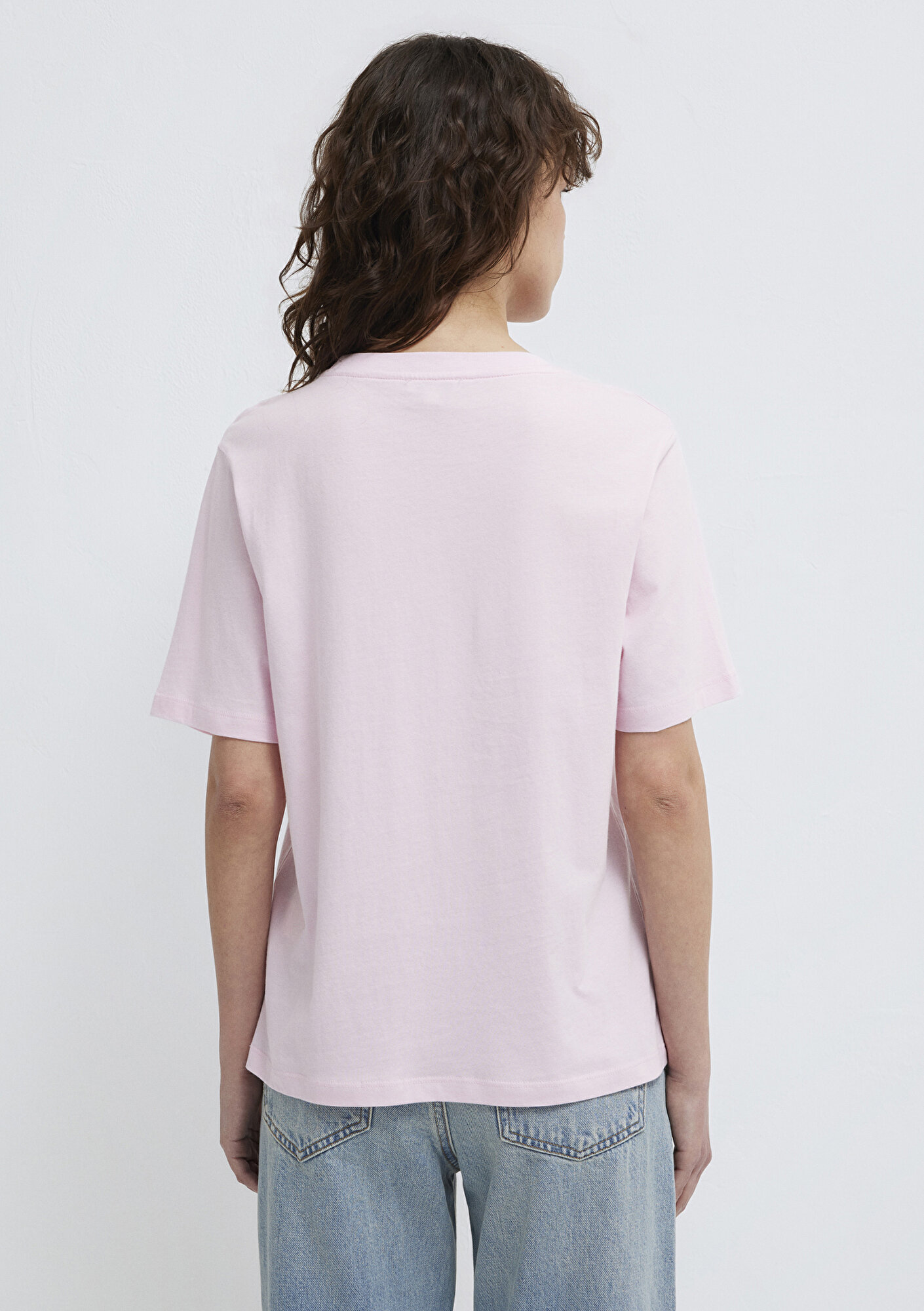 Mavi Bisiklet Yaka Pembe Basic Tişört Regular Fit / Normal Kesim 1600955-89200