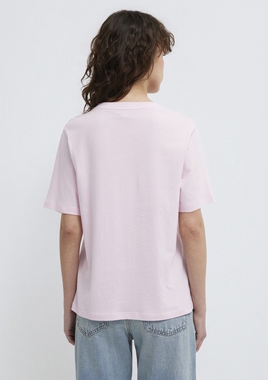  Mavi Bisiklet Yaka Pembe Basic Tişört Regular Fit / Normal Kesim 1600955-89200