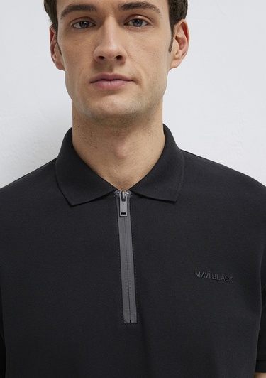  Mavi Siyah Polo Tişört Regular Fit / Normal Kesim 0613137-900