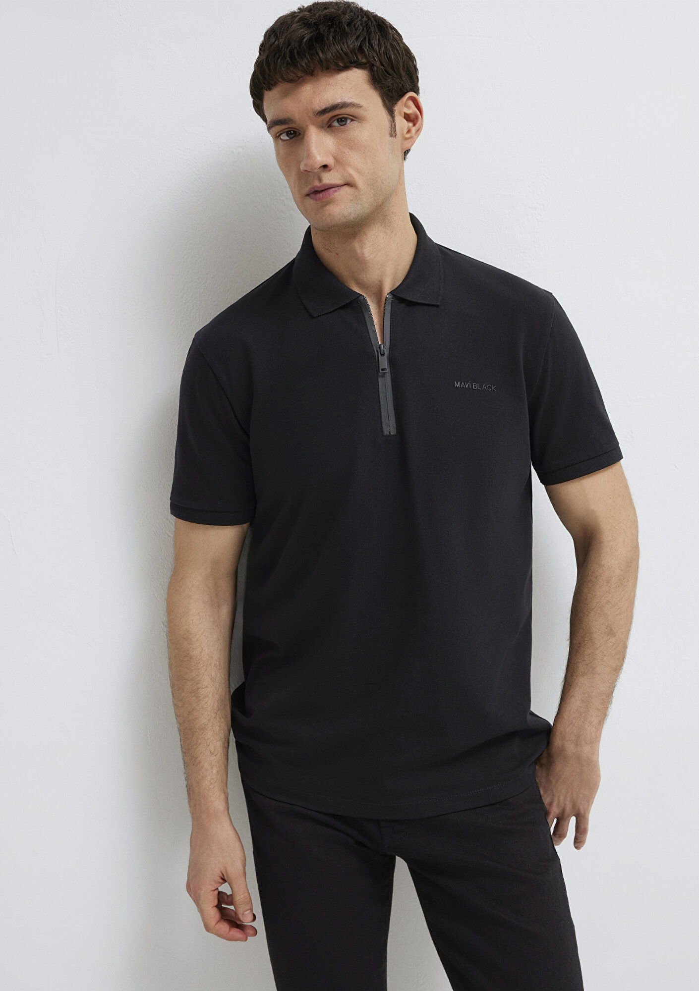  Mavi Siyah Polo Tişört Regular Fit / Normal Kesim 0613137-900