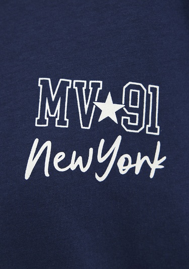  Mavi Lacivert Tişört Loose Fit / Bol Rahat Kesim 1613793-82318