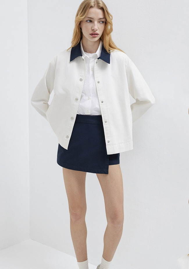  Mavi Ekru Gömlek Loose Fit / Bol Rahat Kesim 1211407-80194