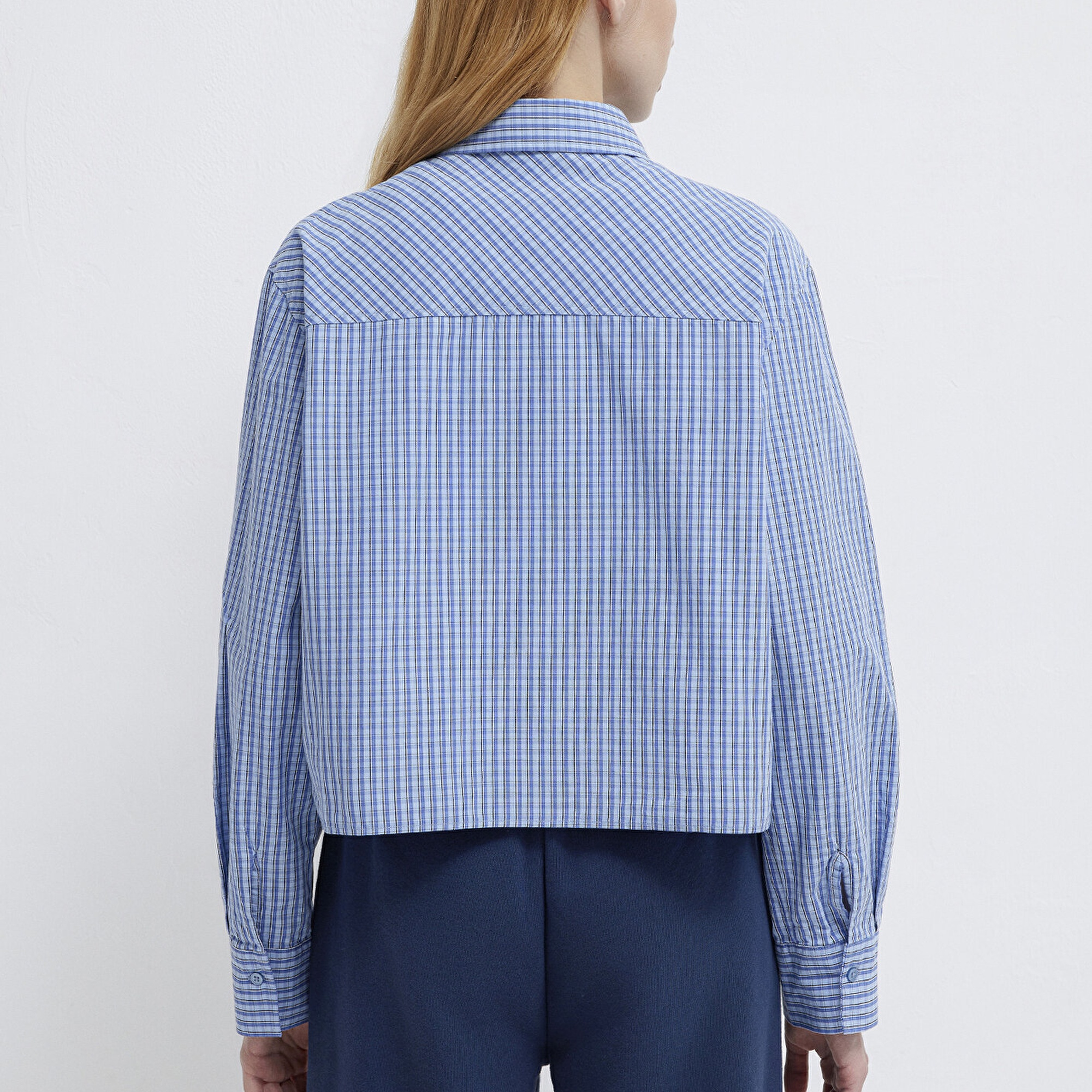 Mavi Ekose Mavi Gömlek Loose Fit / Bol Rahat Kesim 1211401-83971