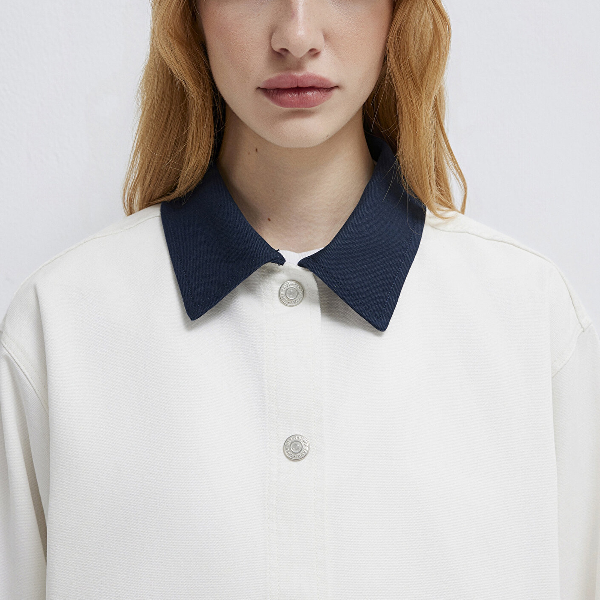 Mavi Ekru Gömlek Loose Fit / Bol Rahat Kesim 1211407-80194