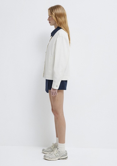  Mavi Ekru Gömlek Loose Fit / Bol Rahat Kesim 1211407-80194