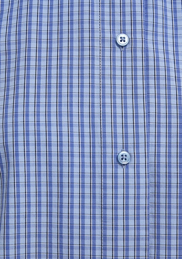  Mavi Ekose Mavi Gömlek Loose Fit / Bol Rahat Kesim 1211401-83971