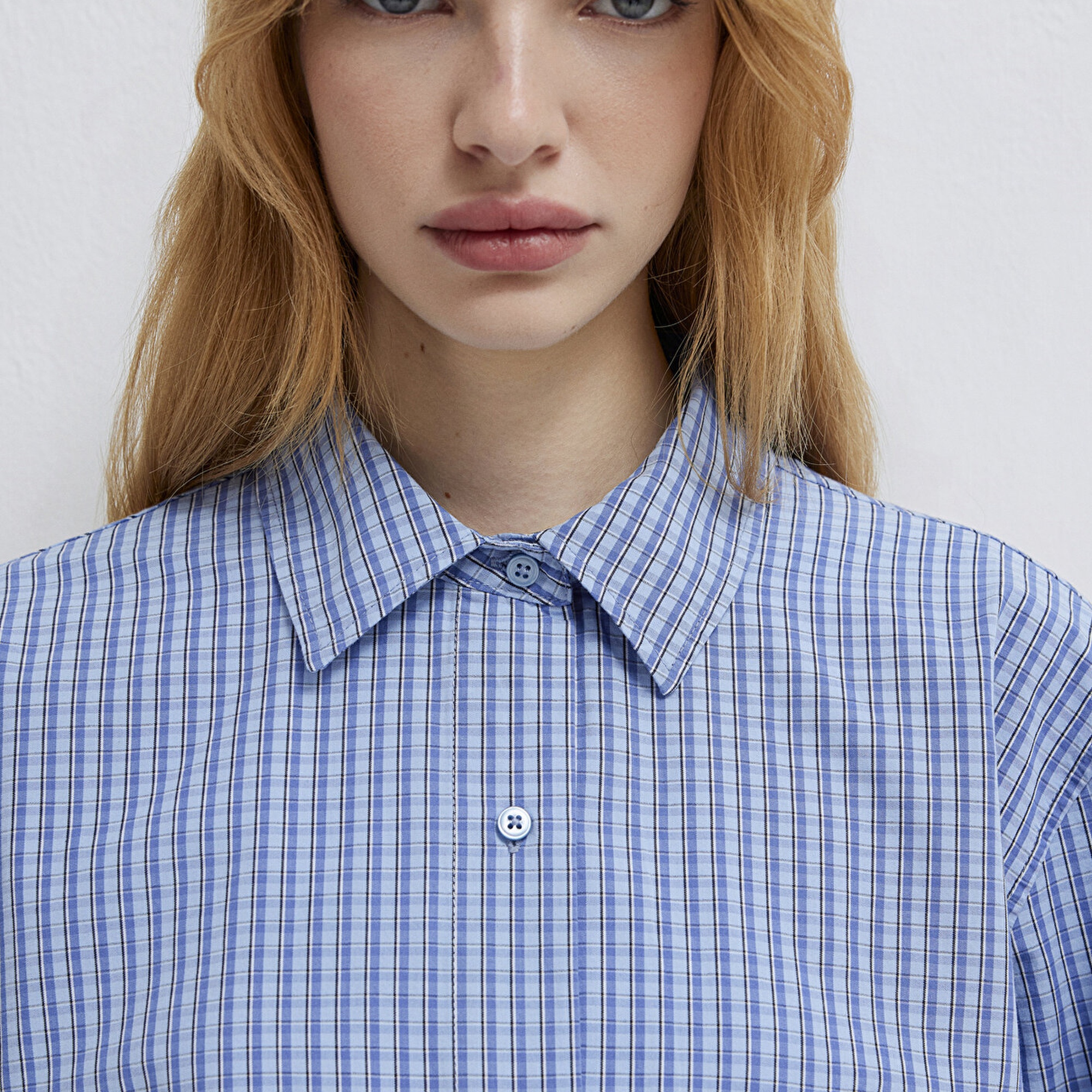 Mavi Ekose Mavi Gömlek Loose Fit / Bol Rahat Kesim 1211401-83971