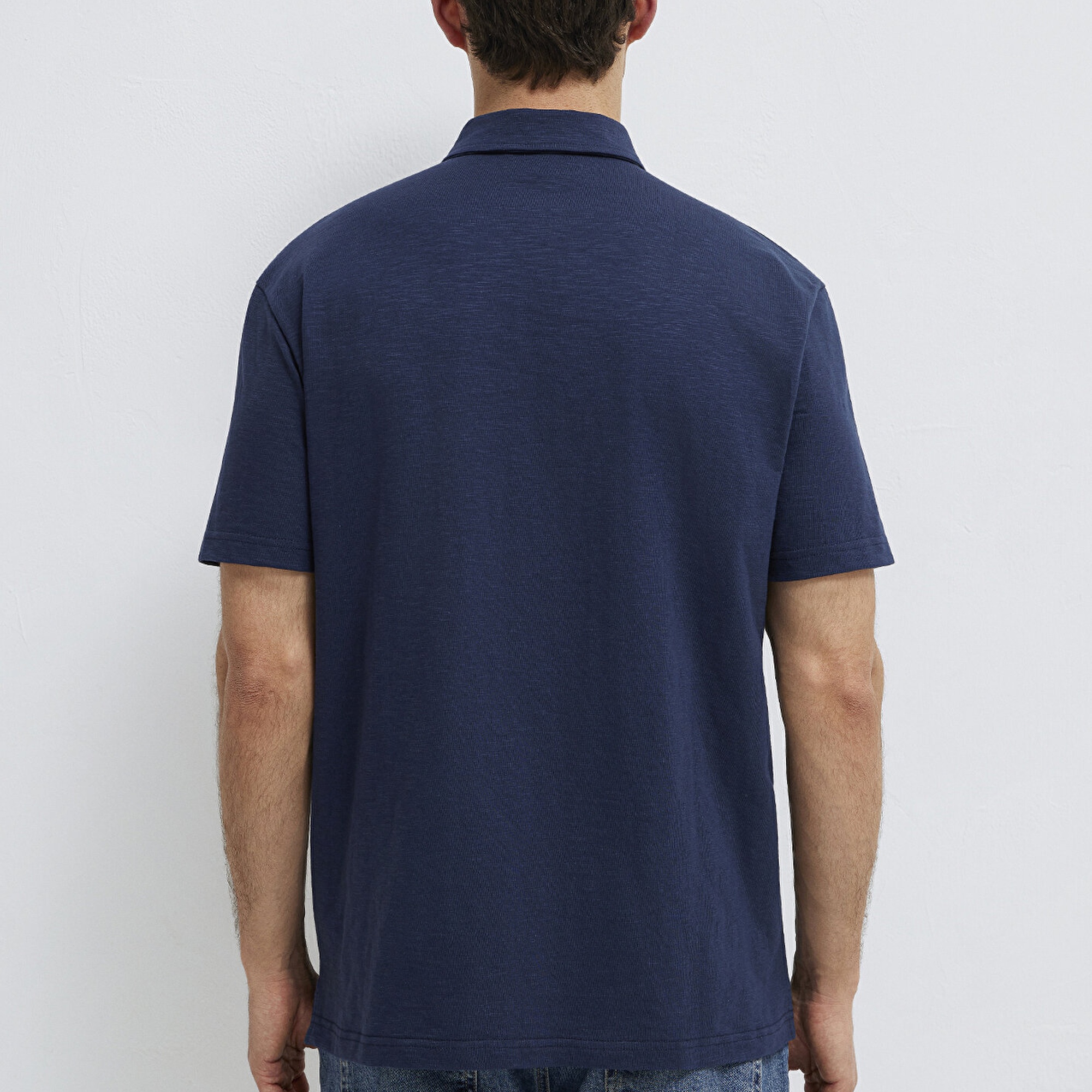 Mavi Lacivert Polo Tişört Loose Fit / Bol Rahat Kesim 0613152-70490