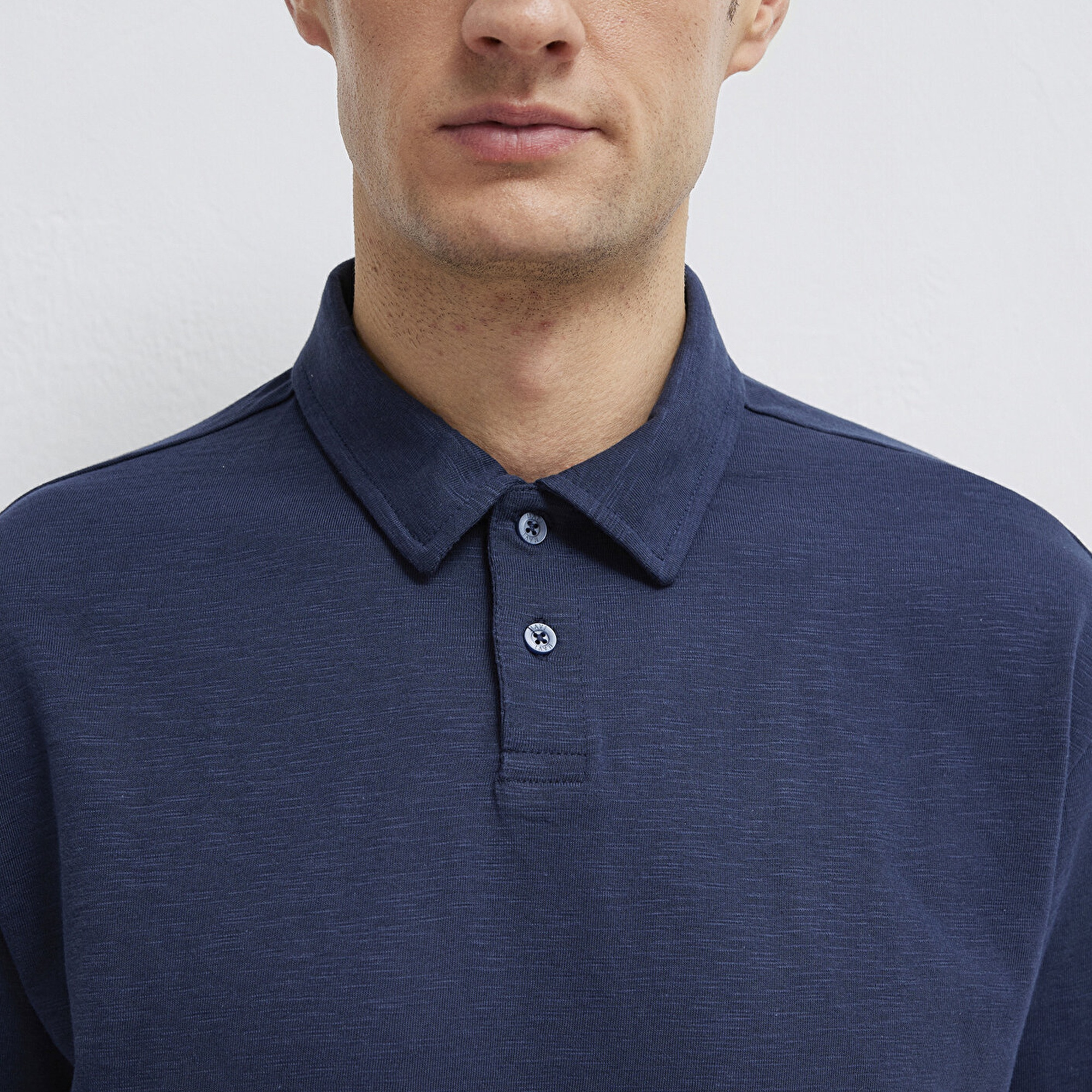 Mavi Lacivert Polo Tişört Loose Fit / Bol Rahat Kesim 0613152-70490