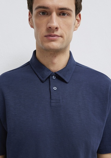  Mavi Lacivert Polo Tişört Loose Fit / Bol Rahat Kesim 0613152-70490