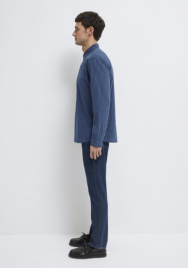  Mavi Çizgili Gömlek Regular Fit / Normal Kesim 0211851-91406