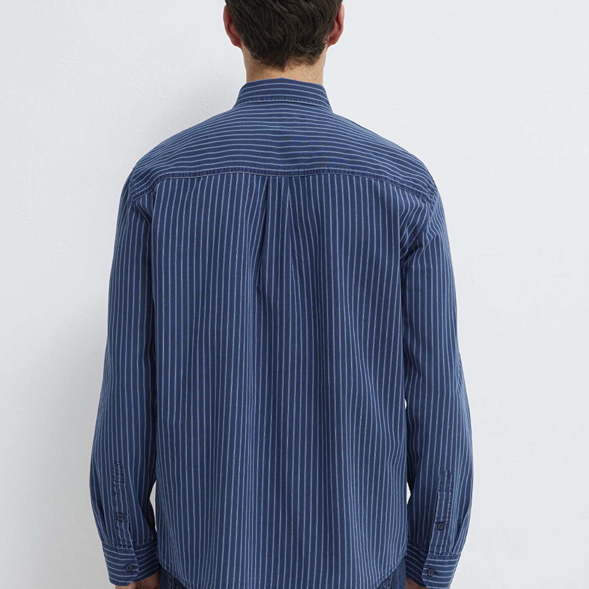 Mavi Çizgili Gömlek Regular Fit / Normal Kesim 0211851-91406