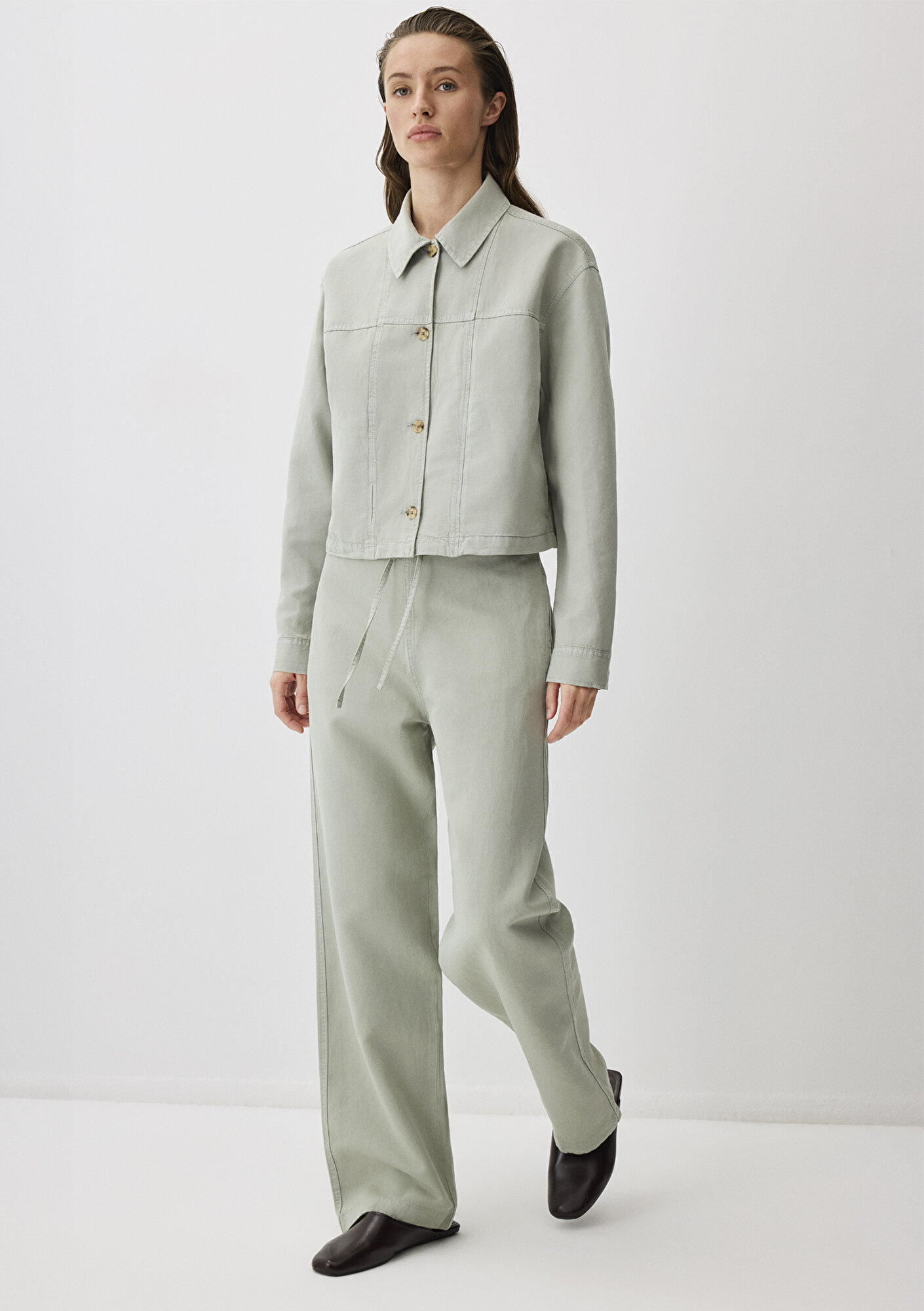  Mavi Gri Tencel TM Lyocell Karışımlı Pantolon 1011012-70146