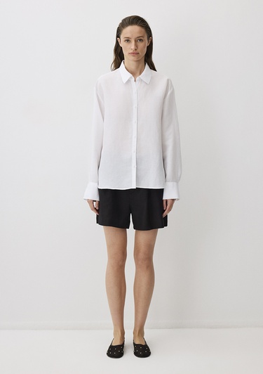  Mavi Beyaz Tencel TM Lyocell Karışımlı Gömlek Loose Fit / Bol Rahat Kesim 1211130-620