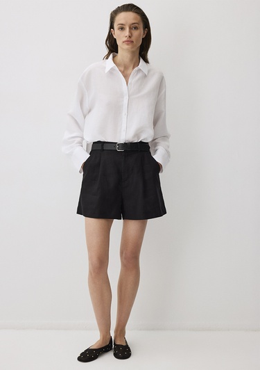  Mavi Beyaz Tencel TM Lyocell Karışımlı Gömlek Loose Fit / Bol Rahat Kesim 1211130-620