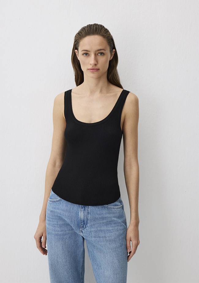  Mavi Siyah Triko Atlet Fitted / Vücuda Oturan Kesim 1710670-900