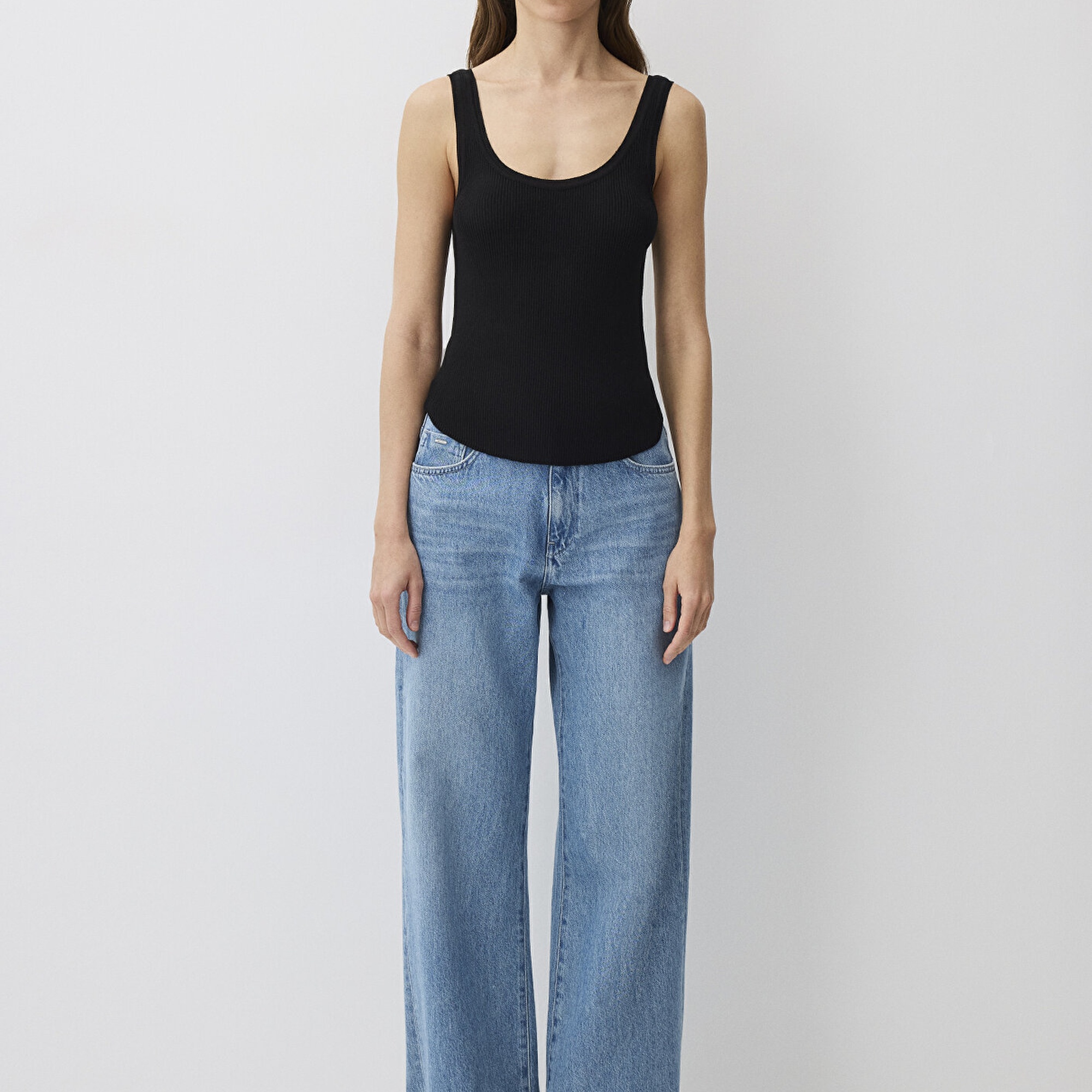 Mavi Siyah Triko Atlet Fitted / Vücuda Oturan Kesim 1710670-900