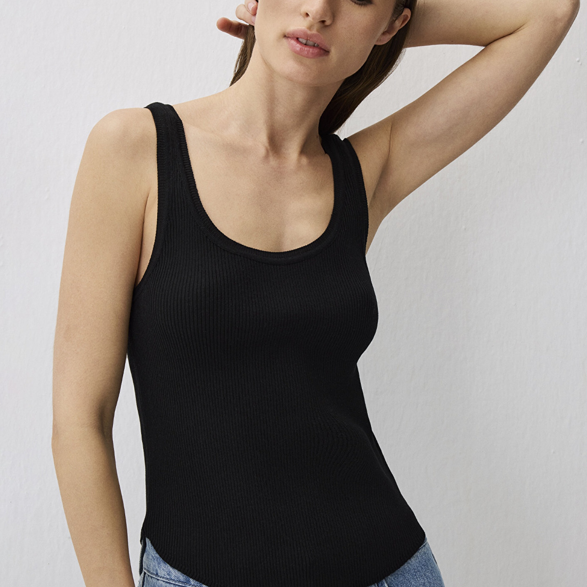 Mavi Siyah Triko Atlet Fitted / Vücuda Oturan Kesim 1710670-900