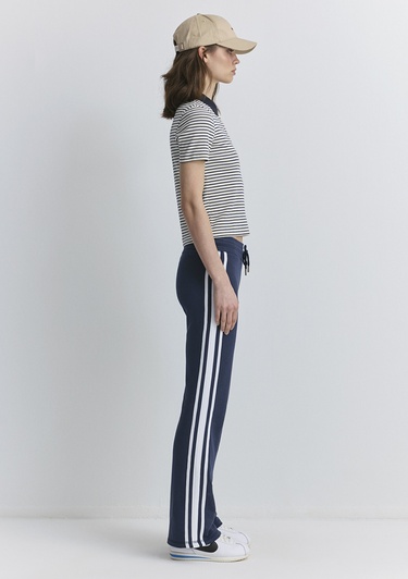  Mavi Çizgili Beyaz Polo Tişört Fitted / Vücuda Oturan Kesim 1613505-86625