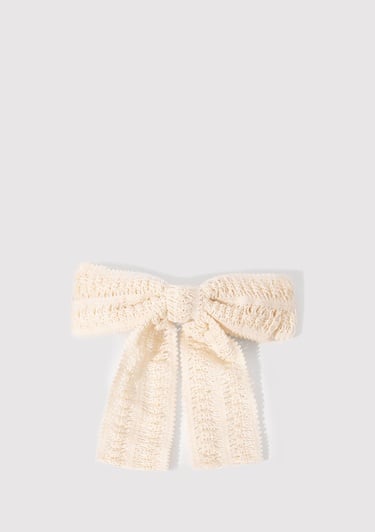  Mavi Nakış Detaylı Ekru Fiyonk Saç Tokası 1913270-70048