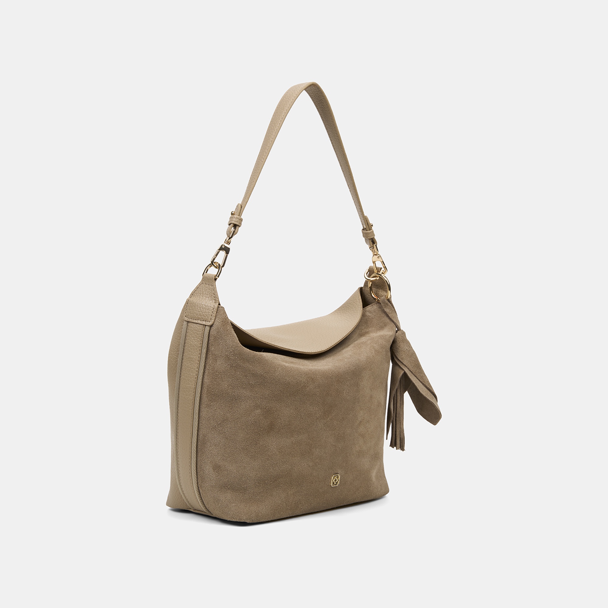 Kadın Bej Püskül Aksesuarlı Omuz Çantası