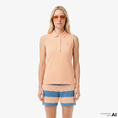  Kadın Slim Fit Turuncu Polo