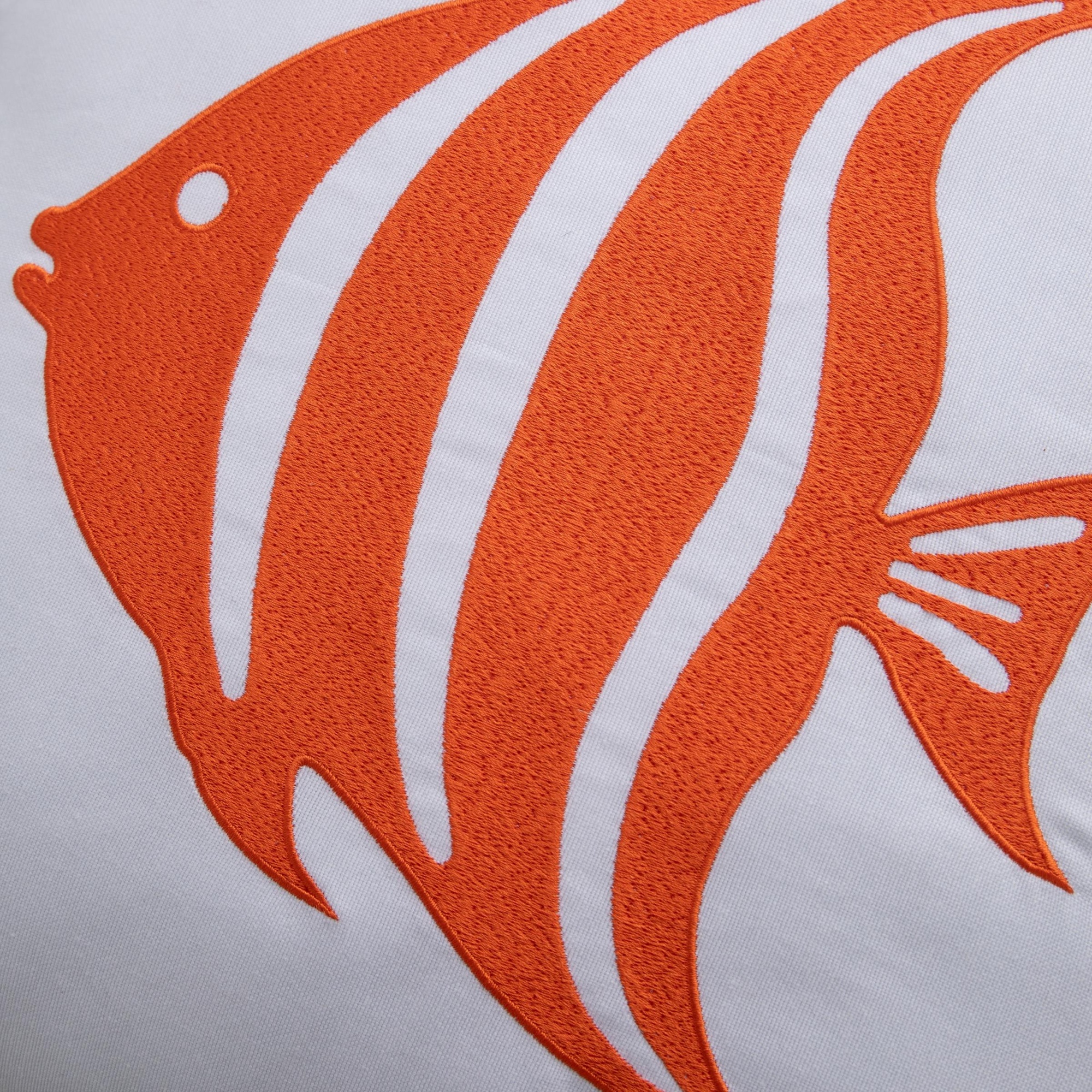 MARİN FISH NAKIŞLI KIRLENT BEYAZ TURUNCU 50X50 CM