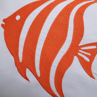  MARİN FISH NAKIŞLI KIRLENT BEYAZ TURUNCU 50X50 CM