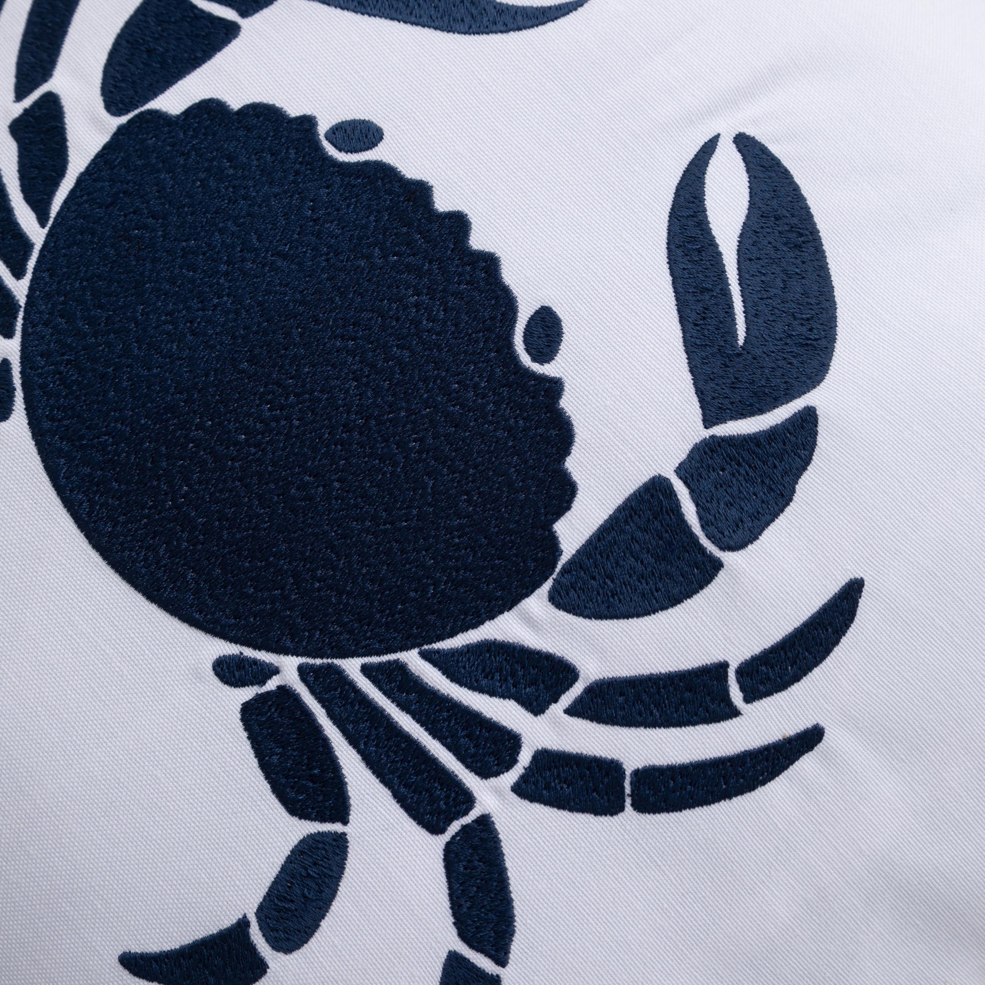 MARİN CRAB NAKIŞLI KIRLENT BEYAZ LACİVERT 50X50 CM