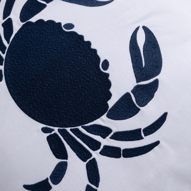  MARİN CRAB NAKIŞLI KIRLENT BEYAZ LACİVERT 50X50 CM