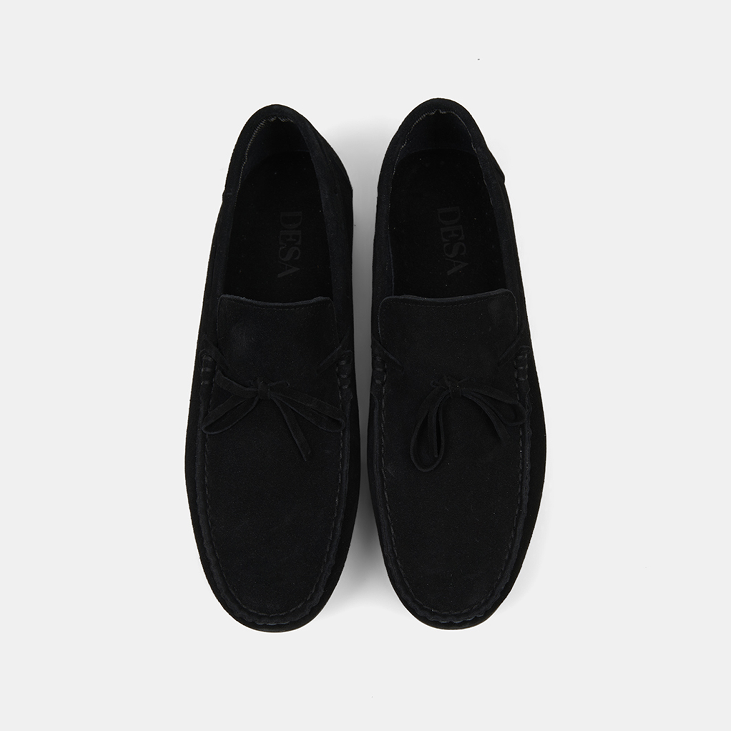  Erkek Siyah Bağcık Detaylı Süet Loafer