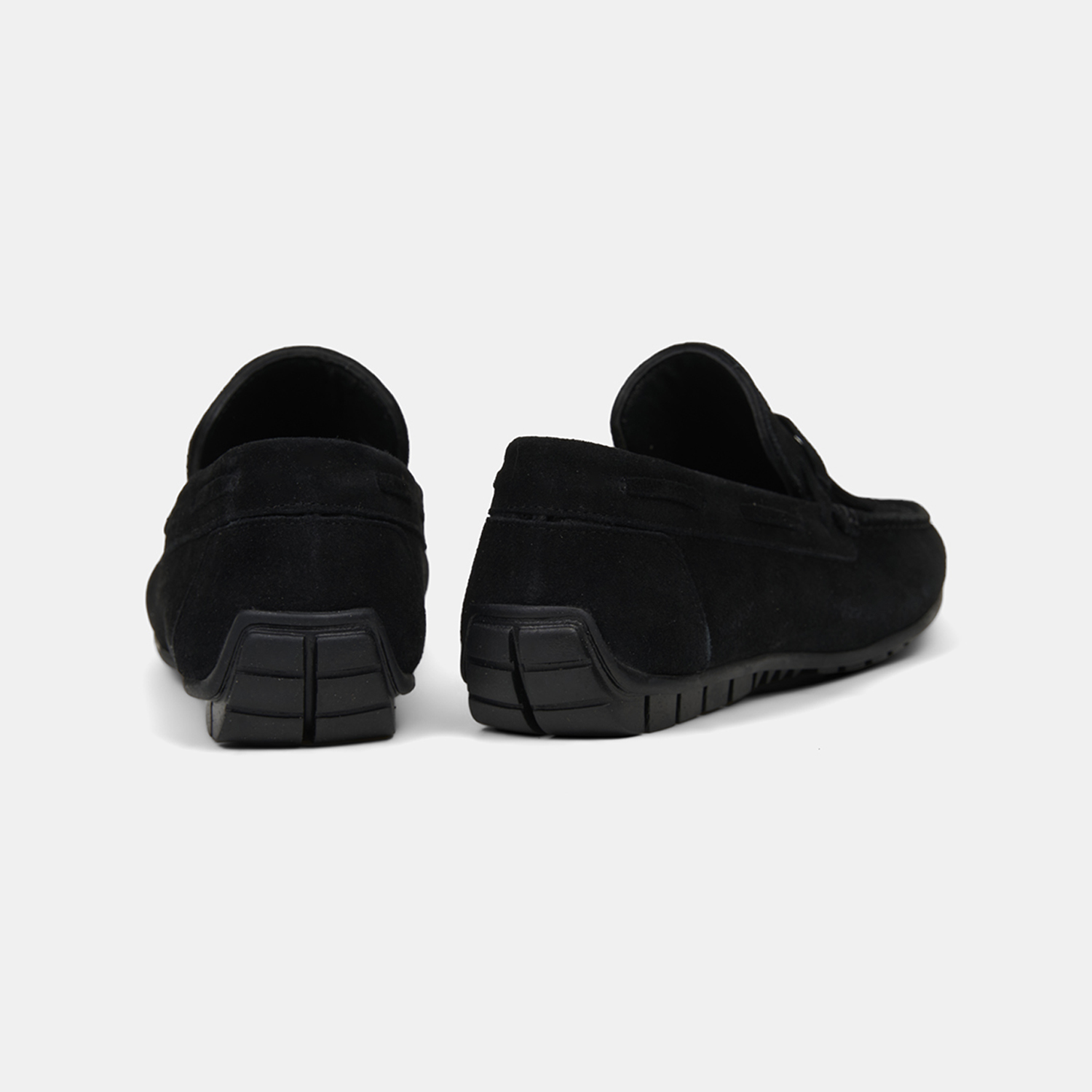  Erkek Siyah Bağcık Detaylı Süet Loafer