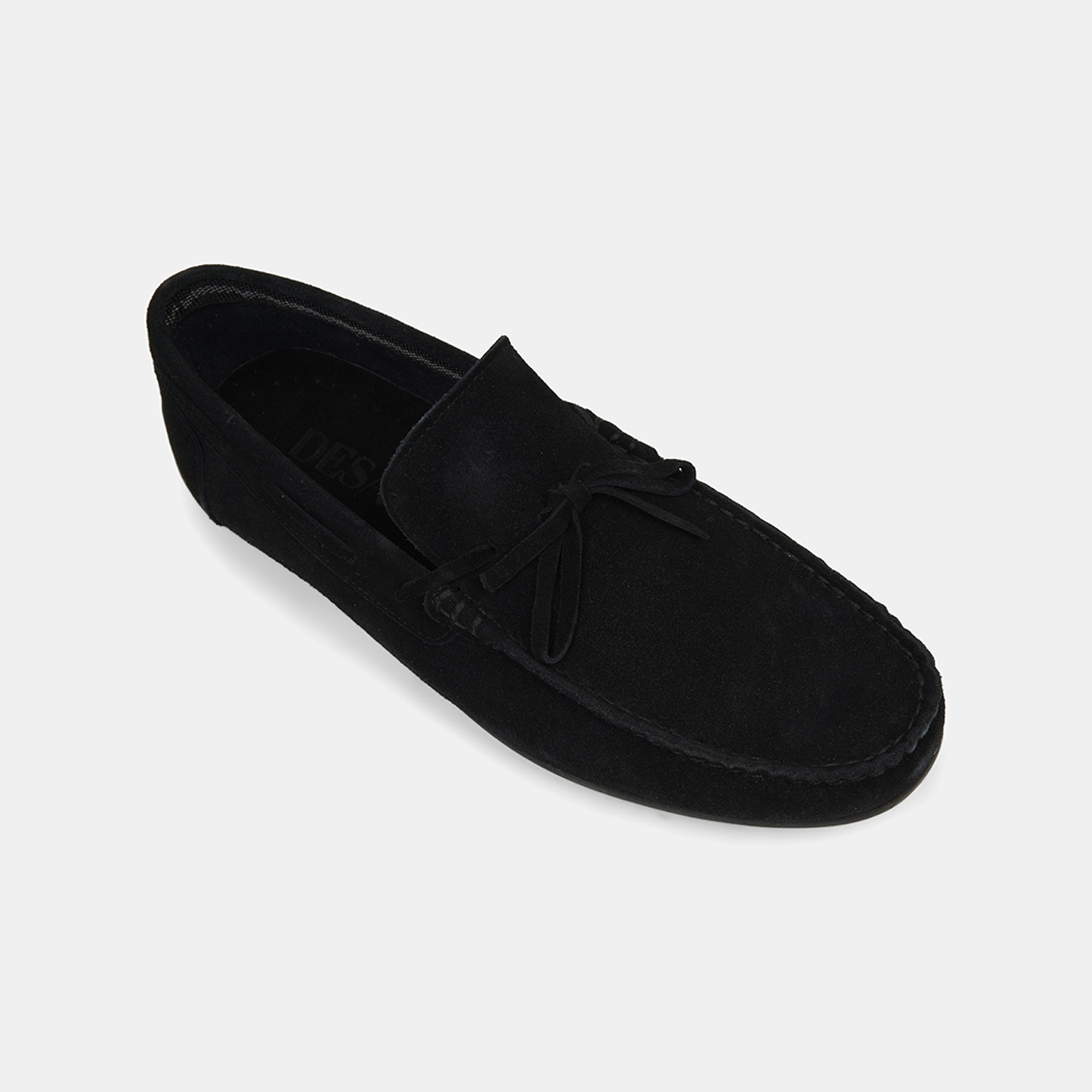 Erkek Siyah Bağcık Detaylı Süet Loafer