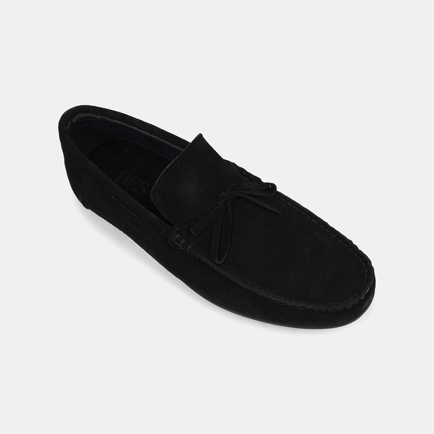  Erkek Siyah Bağcık Detaylı Süet Loafer