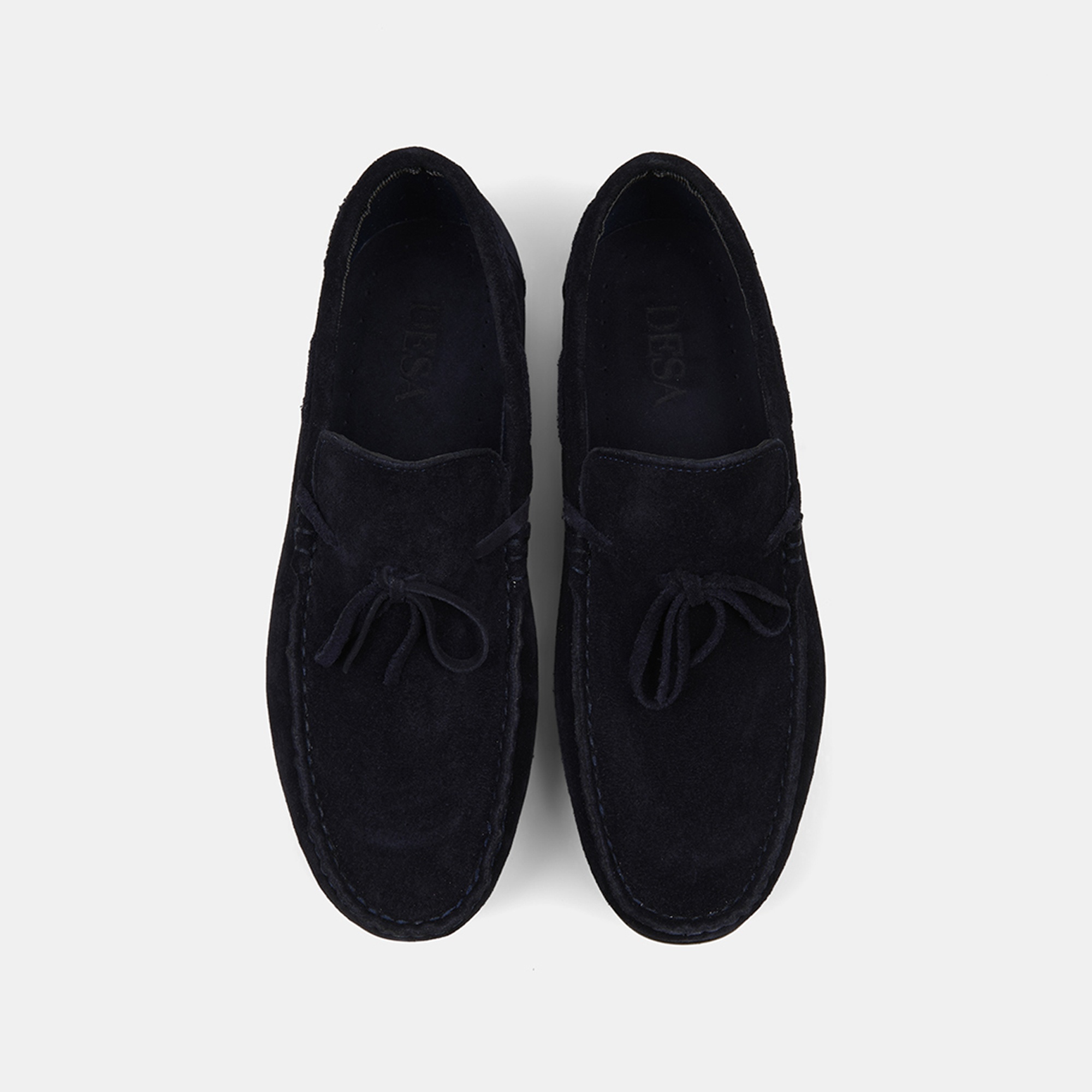 Erkek Lacivert Bağcık Detaylı Süet Loafer
