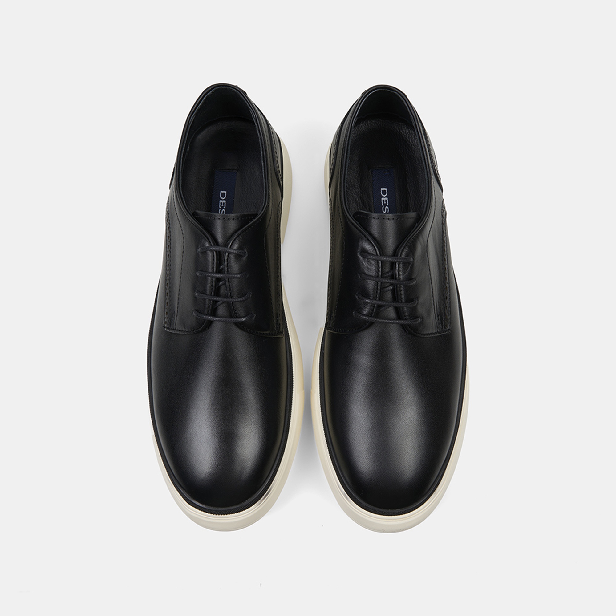 Erkek Siyah Bağcıklı Kalın Tabanlı Klasik Ayakkabı