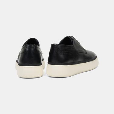  Erkek Siyah Bağcıklı Kalın Tabanlı Klasik Ayakkabı