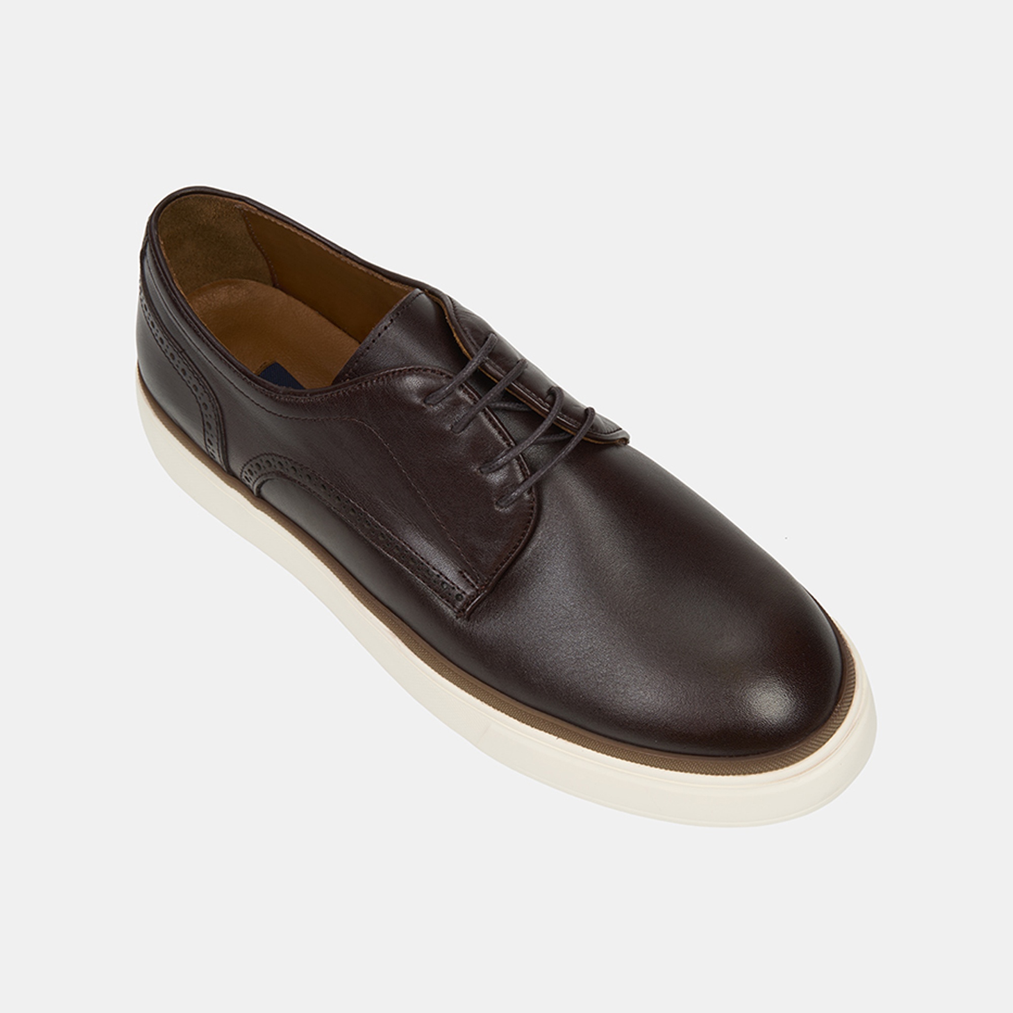 Erkek Kahve Bağcıklı Kalın Tabanlı Klasik Ayakkabı