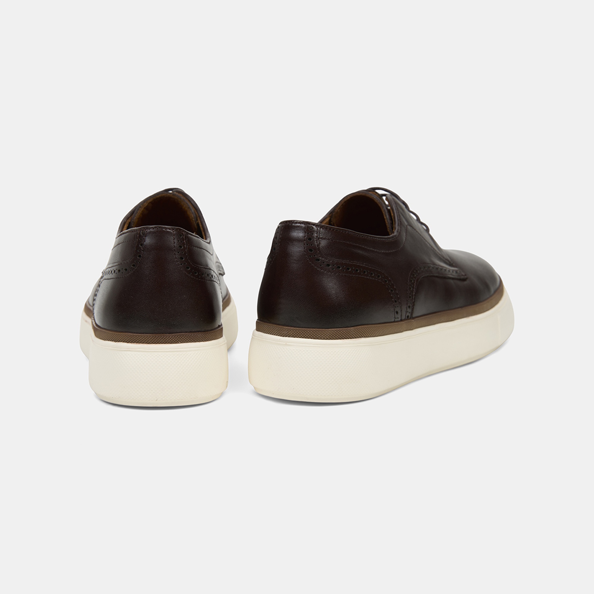 Erkek Kahve Bağcıklı Kalın Tabanlı Klasik Ayakkabı