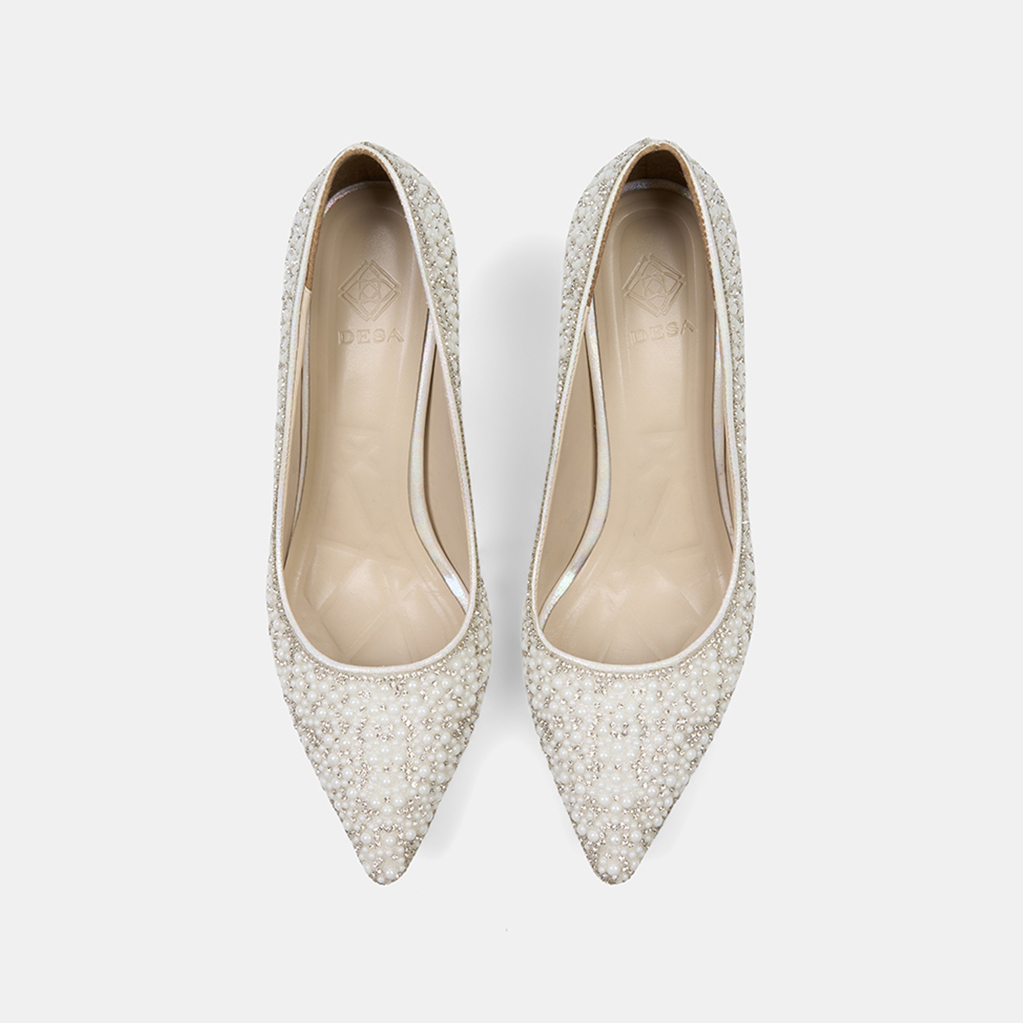 Kadın Kırık Beyaz Taş İşlemeli Topuklu Gelin Ayakkabısı