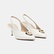 Kadın Beyaz Gold Tokalı Sivri Burun Topuklu Gelin Ayakkabısı
